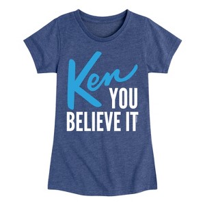 Girls' - Barbie - Ken You Believe It Fitted Short Sleeve Graphic T-Shirt - 1 of 4