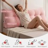Soft Wedge Teddy Velvet Headboard Pillow w/ Side Pocket - PP Cotton Filled, Triangular Backrest Cushion for Dorm Bed - 3 of 4