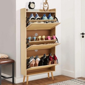 GustoWave Space-Saving 3 Flip Drawers Shoe Cabinet for Entryway Hallway - 1 of 4