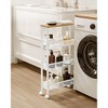 VASAGLE Slim Rolling Cart, 4-Tier Storage Cart, Narrow Cart with Handle, 5.1 Inches Deep, Metal Frame, for Kitchen, Dining Room, Living Room - 3 of 4