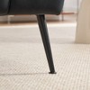 Gulches 24.4" Wide Modern Upholstered Armless Chair - Black Velvet Chenille Accent Chair with Solid Wood Frame & Black Metal Legs - 4 of 4