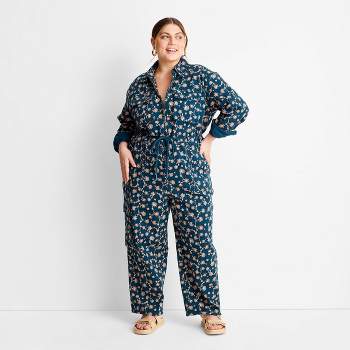 Women's Floral Print Long Sleeve Zip-Front Boilersuit - Future Collective™ with Jenny K. Lopez