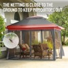 13x13 Pop Up Gazebo Canopy Tent - Outdoor Patio & Backyard Shelter Red & Grey - 3 of 4