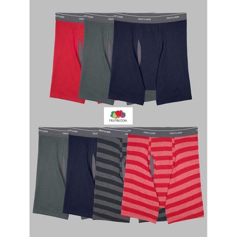 Fruit Of The Loom 7 Pack Mens Cool Zone Fly Boxer Briefs Assorted Stripes &  Solids - Small - Assorted