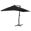 vidaXL Hanging Parasol with Wooden Pole 157.5 in.x118.1 in. Black - 3 of 4