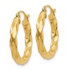 Black Bow Jewelry 3mm x 22mm Polished 14k Yellow Gold Medium Twisted Round Hoop Earrings - 2 of 4