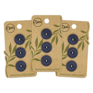 Dritz 18mm Recycled Paper Round Buttons Dark Blue: Sewing Fasteners, Plastic, 9 Pieces, Art & Stationery - 1 of 4