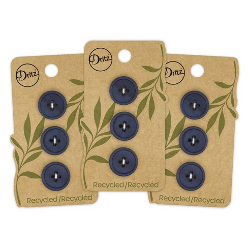 Navy Blue Fastener, Navy Blue Buttons - 3/4in. - Round - 4 Hole - 3 Pi —  Crafted Gift Inc.