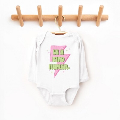 The Juniper Shop Be A Kind Human Lightning Bolt Baby Long Sleeve Bodysuit