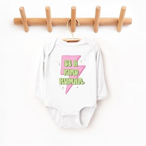 The Juniper Shop Be A Kind Human Lightning Bolt Baby Long Sleeve Bodysuit - 1 of 3