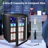 R.W.FLAME 95 Can Beverage Cooler,Compact Fridge for Soda,Clear Glass Door,Quiet Compressor,Adjustable Temperature,Freestanding,2.4 Cu.ft - 2 of 4