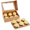 Juvale 24 Pack 6 Count Cupcake Boxes with Windows, To Go Containers for Bakery, Desserts, Muffins (Kraft Paper, 3.7x4.2x3.7 in) - 3 of 4