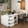 FUFU&GAGA White Kitchen Island With Storage Cabinet - 2 of 4