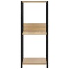 vidaXL Small Straight Multi-Use Book Shelf with Sturdy Engineered Wood and Steel Structure - Black and Oak Finish - Indoors and Outdoors Compatible - 3 of 4