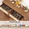 Jojoka Brown 6 Drawer Double Dresser for Bedroom, Dresser Chest with Burlap Design - 4 of 4