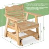 Tangkula 1PC/2PCS Outdoor Fir Wood Rocking Chair Outdoor Glider Chair with Rotatable Hidden Cup Holder and Curved Seat - 3 of 4