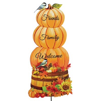 Collections Etc Welcome Friends and Family Harvest Outdoor Garden Stake