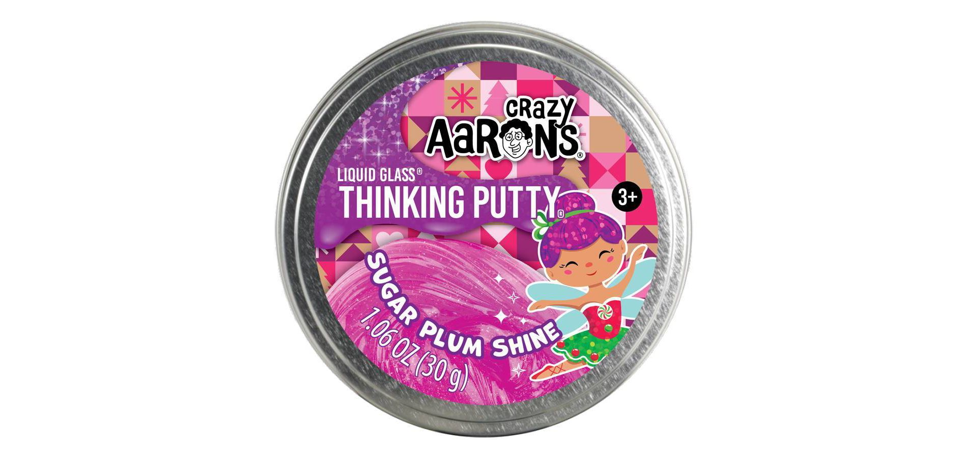 Crazy Aaron's Sugar Plum Shine Liquid Glass Thinking Putty - Purple