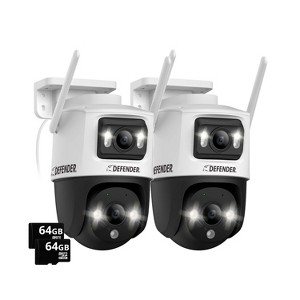 AI POWERED Guard Pro 3K PLUS Dual Lens PTZ Wi-Fi 6 Plug-in Security Camera with 64GB SD Card, 2 Pack - 1 of 4
