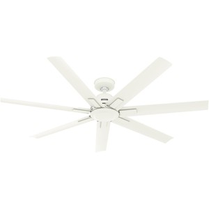 Hunter Fan 60" Downtown Damp Rated Ceiling Fan and Wall Control Matte White - 1 of 4