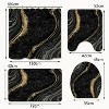 LunaLulinlk 4 Pcs Bathroom Shower Curtain Set,Black Marble Shower Curtain - 4 of 4