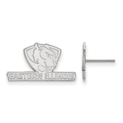Black Bow Jewelry 10k White Gold Eastern Illinois Panthers NCAA Post Earrings
