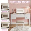 47.2" Makeup Vanity Desk with Lights, Stool,  Flip Top and Mirror for Bedroom - 4 of 4