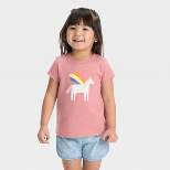 Toddler Girls' Unicorn Short Sleeve T-Shirt - Cat & Jack™ Rose Pink