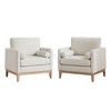 CAVINAS Modern Farmhouse Accent Chair,Wooden Arm Chair with Cushions,Comfy Sitting Chair for Living Room,Office,Lounge - 2 of 4