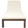vidaXL Outdoor Sun Lounger with Cushion, Adjustable Backrest, Brown Poly Rattan, Sturdy Steel Frame, Weather-Resistant, Easy to Clean - 3 of 4