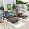 WestinTrends Ashore Modern Poly Reclining Chaise Lounge Set with Side Table - 2 of 4