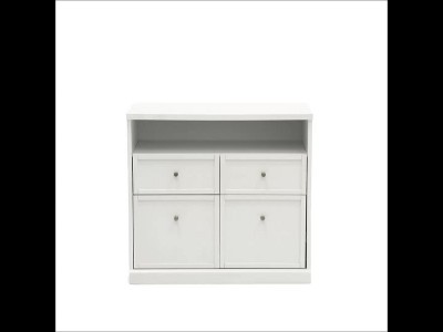 White 4-Drawer Office Storage Cabinet with Adjustable Shelving