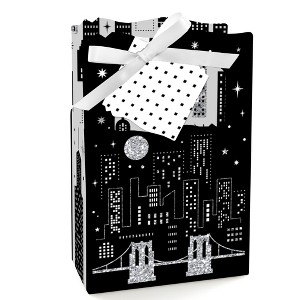 Big Dot of Happiness Nighttime City Skyline - New York Party Favor Boxes - Set of 12 - 1 of 4