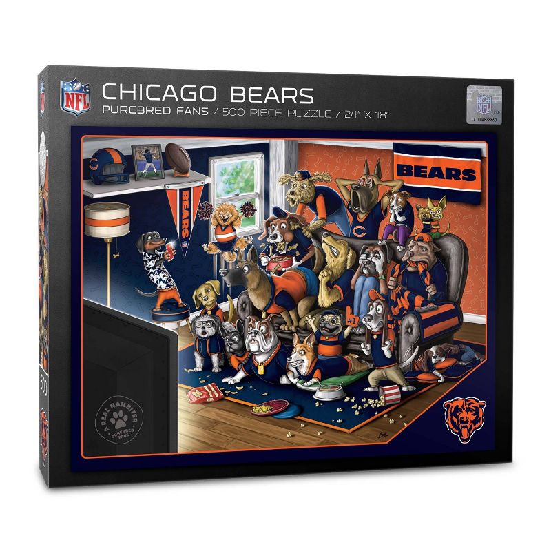 NFL Chicago Bears Purebred Fans &#39;A Real Nailbiter&#39; Puzzle - 500pc, 1 of 4