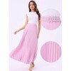 Allegra K Women's Flowy Pleated Elastic High Waist with Belt A-line Skirt - 2 of 4