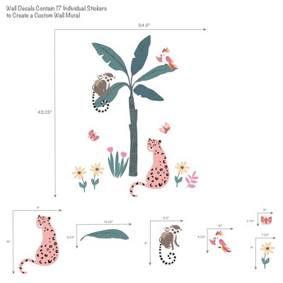 Enchanted Safari Jungle Animal Wall Decals for Kids