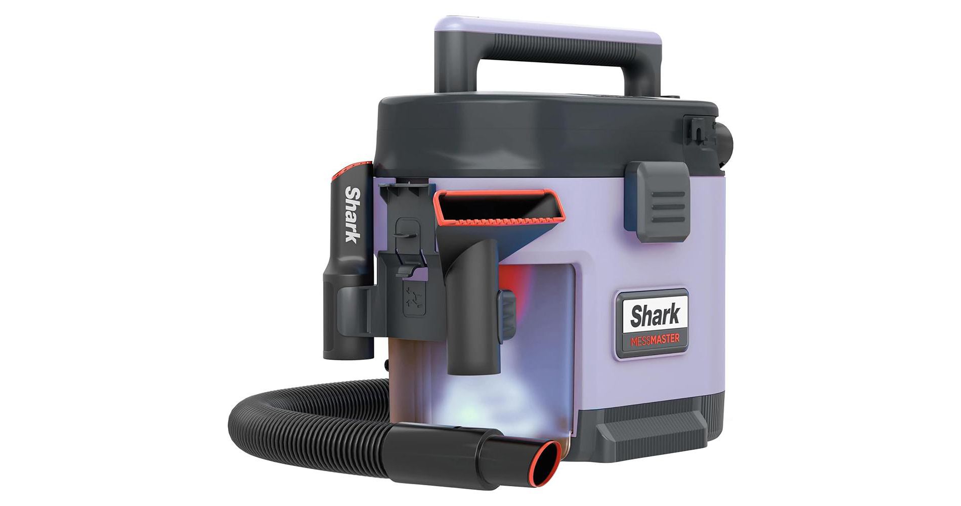 Shark MessMaster 1 Gallon Portable Wet/Dry Vacuum for Pets, Cars- Ash Purple Refurbished