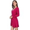 Coolmee Women's Spring Fall Pleated Mini Dress Long Sleeve Ruffle Causal Short Dress - 3 of 4