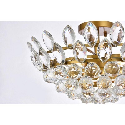 Emilia 18'' Brass and Crystal Flush Mount Light