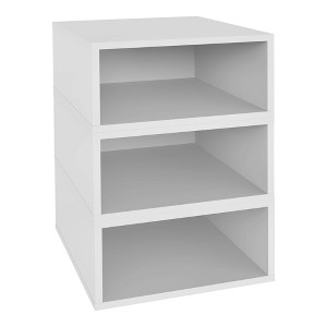 Niche 3pk Cubo Half Size Wood Stackable Storage Bookcase Shelf Organizer Cube Snow White - 1 of 4