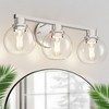 DORESshop 19 in. 3-Light  Black and Gold /Brushed Nickel Bathroom Vanity Light, LED Interior Powder Room Lighting with Clear Globe Shades - 2 of 4