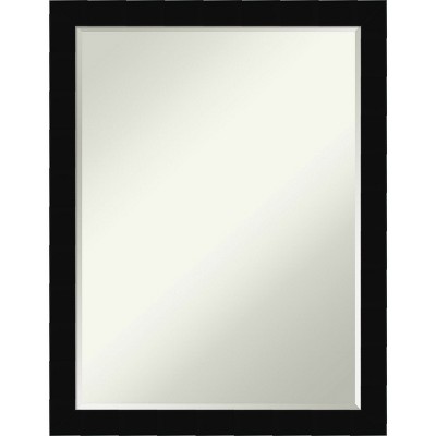 Amanti Art Black Museum Petite Bevel Wood Bathroom Wall Mirror 26.5 x 20.5 in.