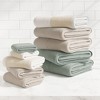 Ultra-Soft Cotton and Modern Linen-Like Border Bath Towels - Great Bay Home - 3 of 4