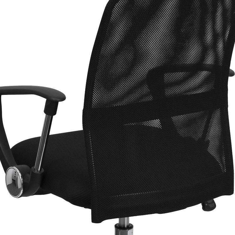 Emma and Oliver Mid-Back Black Mesh Swivel Task Office Chair with Lumbar Support Band, 5 of 12