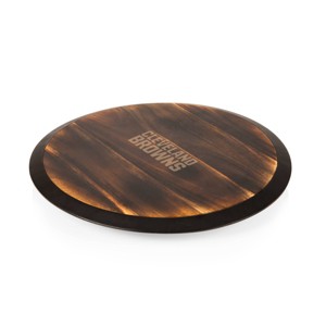 NFL Cleveland Browns Fire Acacia Wood Lazy Susan Serving Tray - 1 of 3