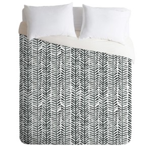 Black & White Dash and Ash Herring Duvet Cover - Deny Designs - 1 of 4