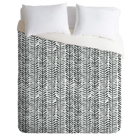 Black White Geo Dash And Ash Herring Duvet Cover Queen Deny