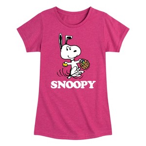 Girls' - Peanuts - Snoopy Easter Basket Fitted Short Sleeve Graphic T-Shirt - 1 of 4