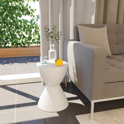 White Modern Round Polypropylene Side Table