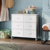 Aoibox White 6 Drawer Fabric Dresser for Bedroom Double Chest Storage Tower with Bins Sturdy Steel Frame Closet - 2 of 4